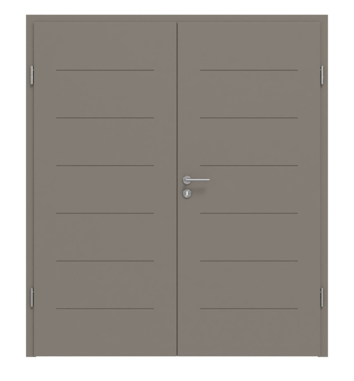 HÖRMANN Doppelflügeltür Groove 11 Taupe RAL 7048 Lack DesignLine mit Zarge