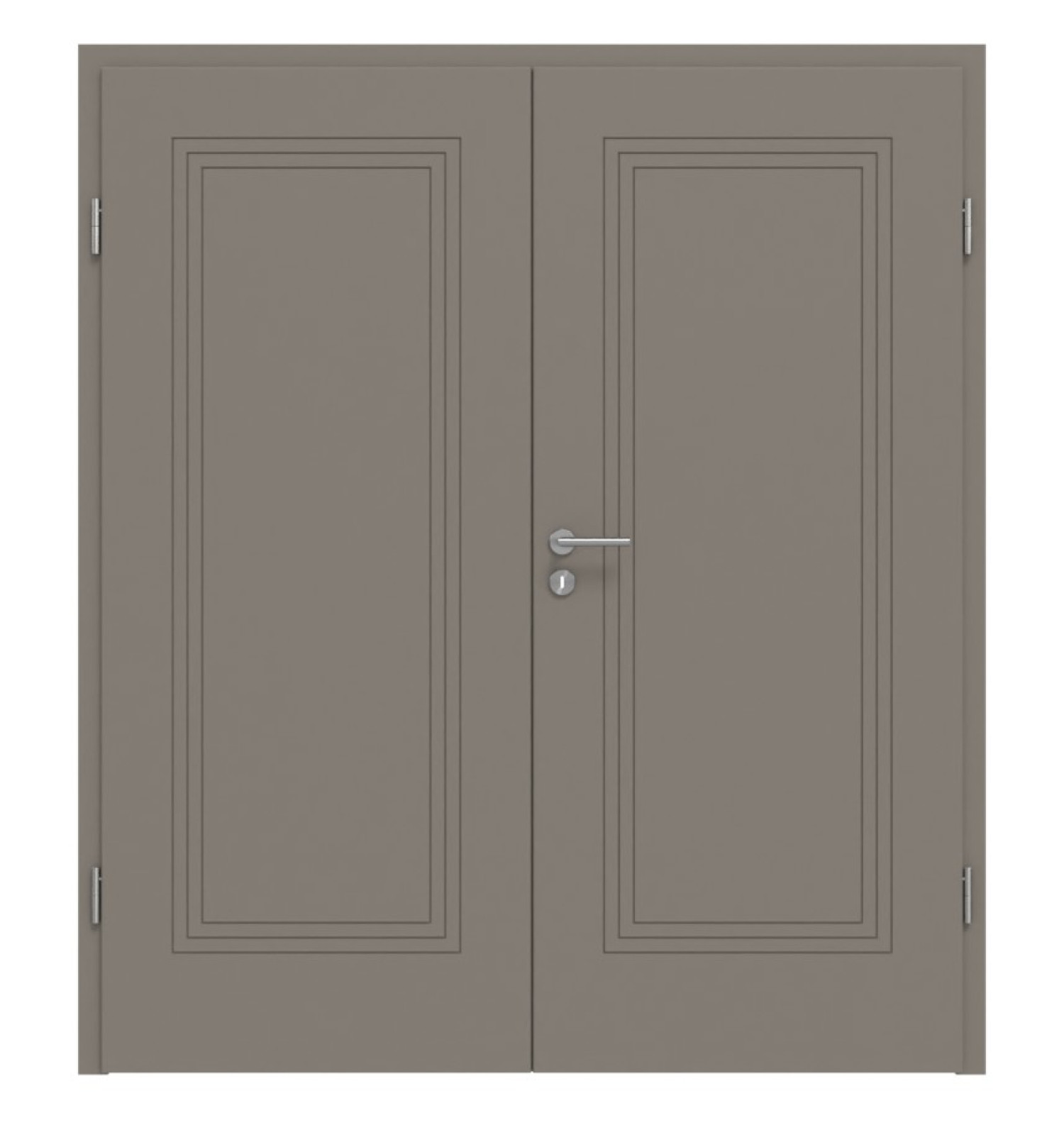 HÖRMANN Doppelflügeltür Groove 21 Taupe RAL 7048 Lack DesignLine mit Zarge