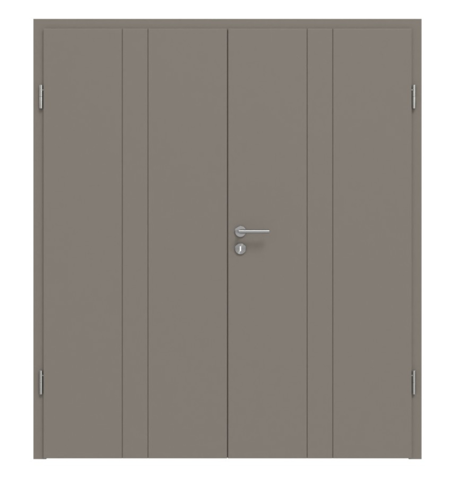 HÖRMANN Doppelflügeltür Groove 23 Taupe RAL 7048 Lack DesignLine mit Zarge