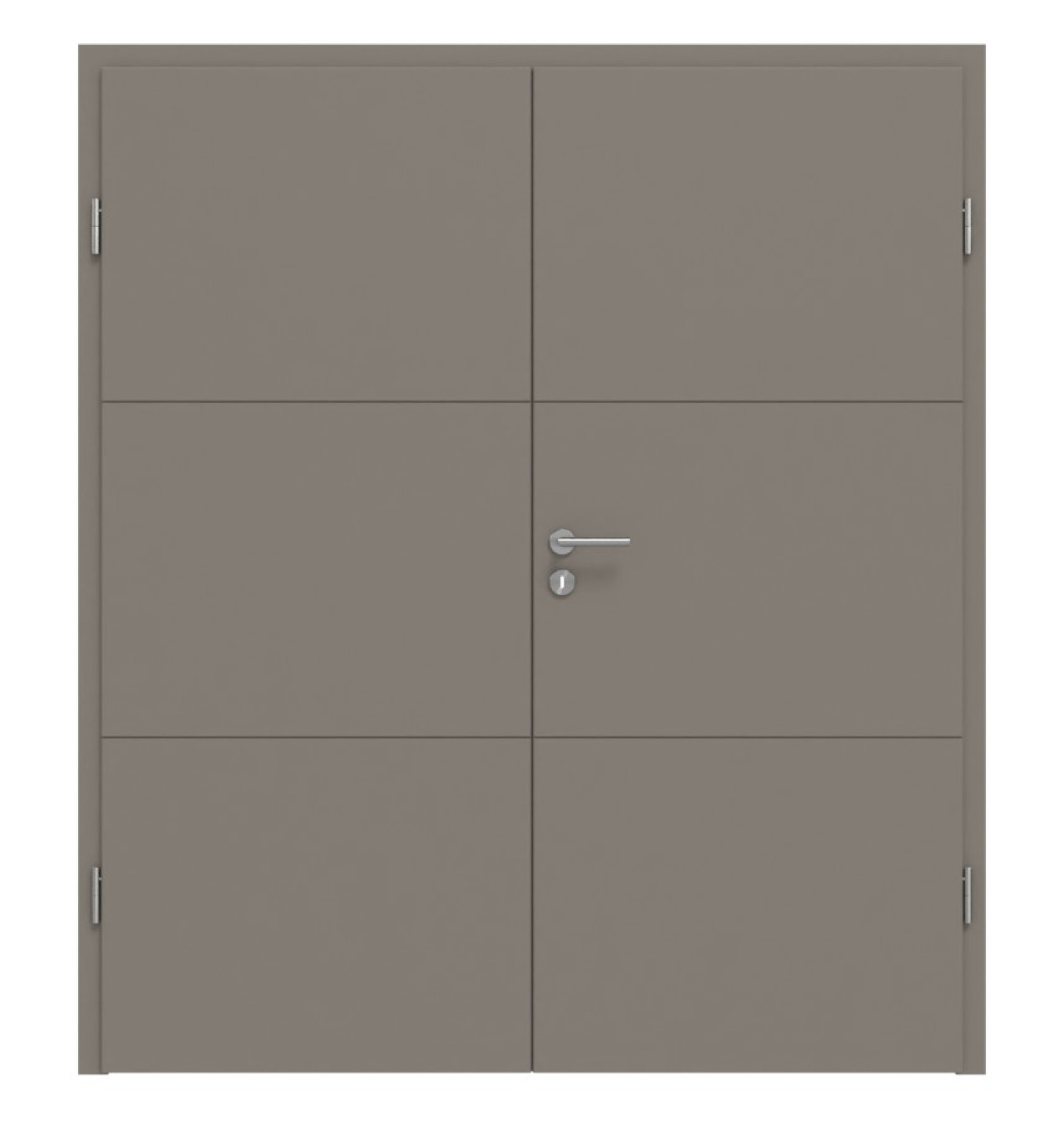 HÖRMANN Doppelflügeltür Groove 31 Taupe RAL 7048 Lack DesignLine mit Zarge