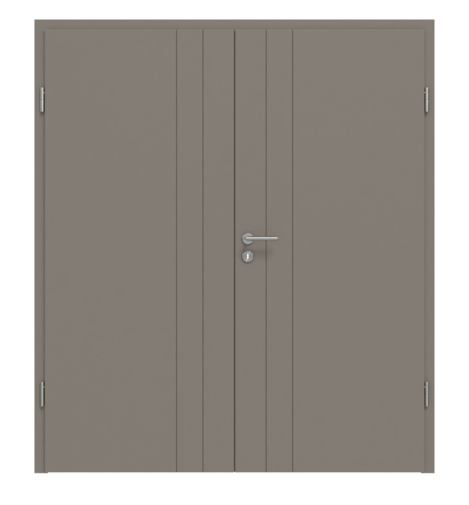 HÖRMANN Doppelflügeltür Groove 44 Taupe RAL 7048 Lack DesignLine mit Zarge