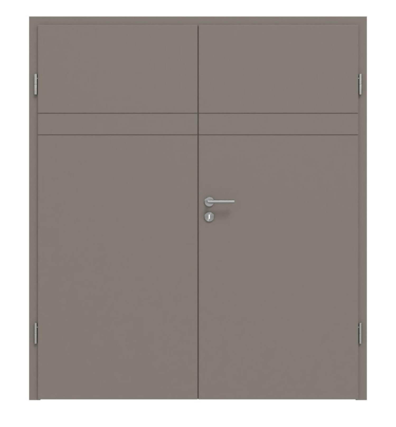 HÖRMANN Doppelflügeltür Groove 78 Taupe RAL 7048 Lack DesignLine mit Zarge