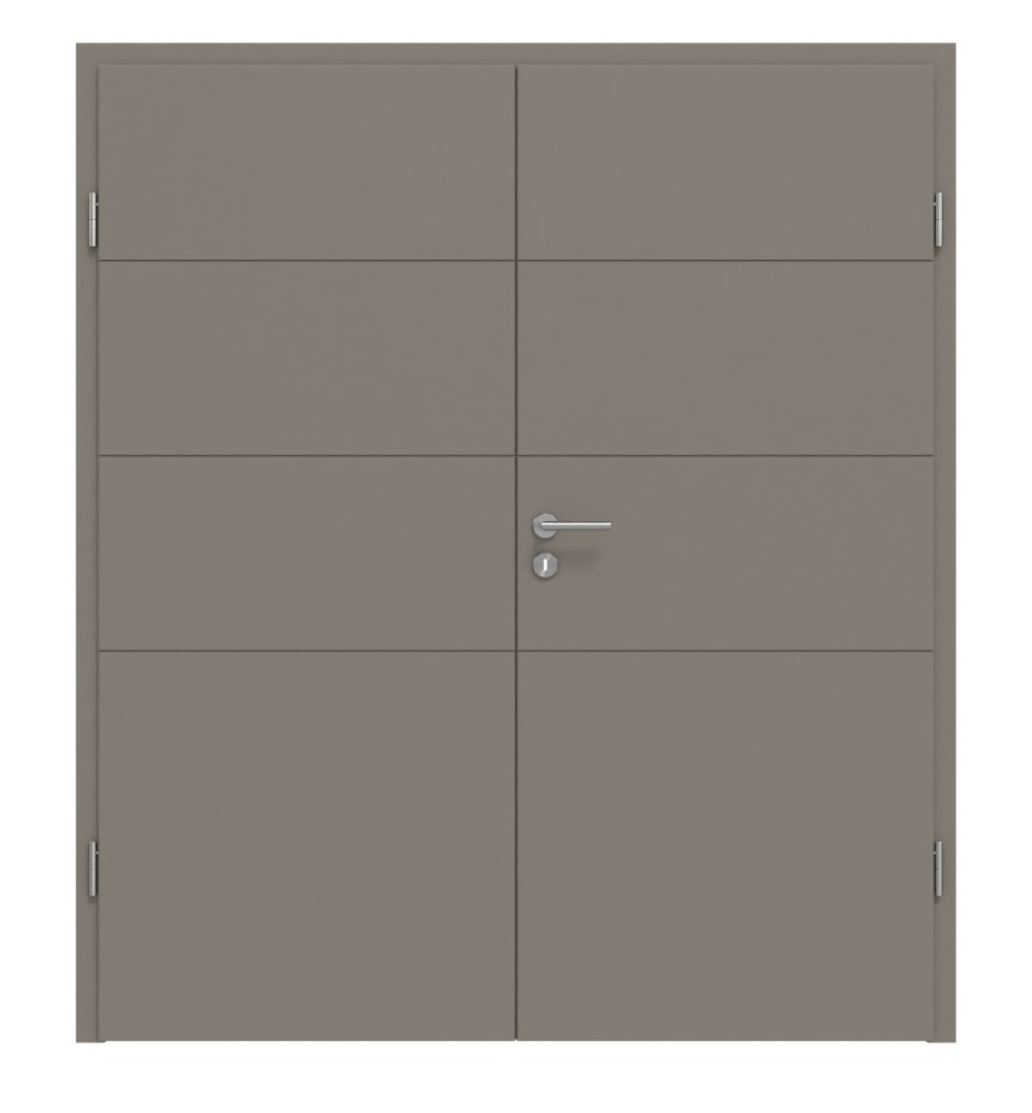 HÖRMANN Doppelflügeltür Groove 93 Taupe RAL 7048 Lack DesignLine mit Zarge