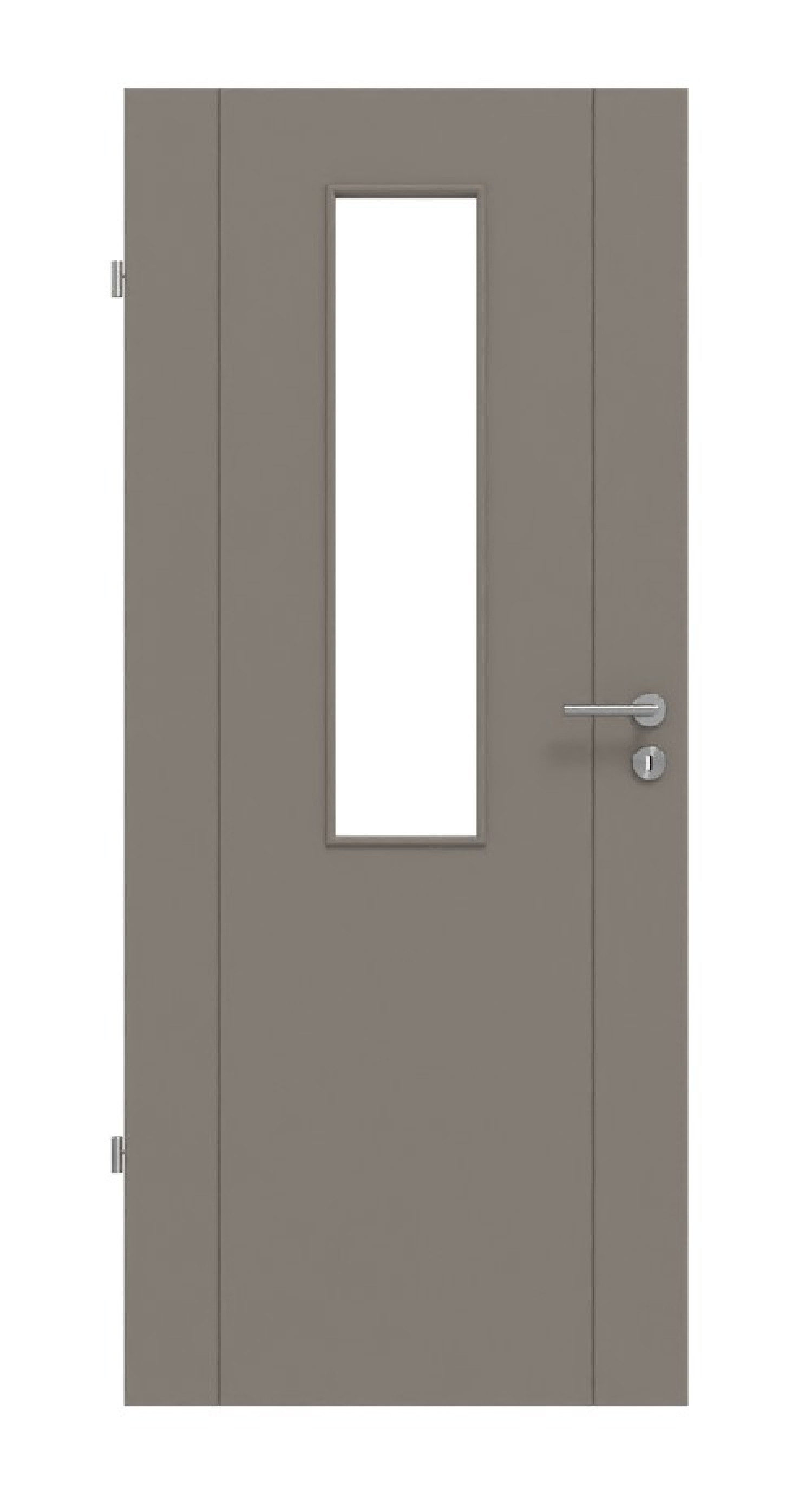 HÖRMANN Innentür Groove 16 Taupe RAL 7048 Lack DesignLine mit Lichtausschnitt LA 4 mittig