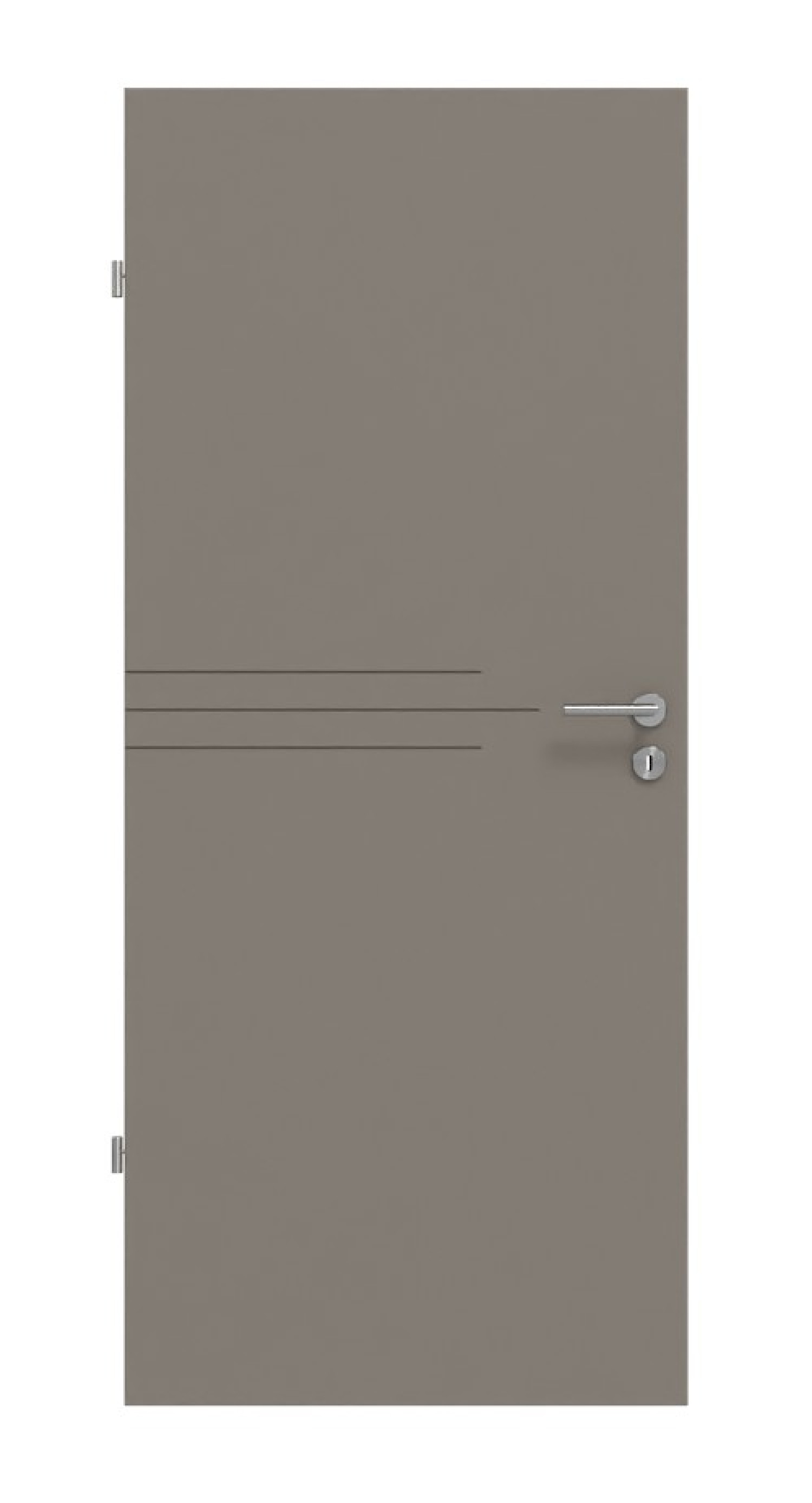 Frontansicht von Groove 56 DesignLine Lack Taupe RAL 7048 Innentür - Hörmann