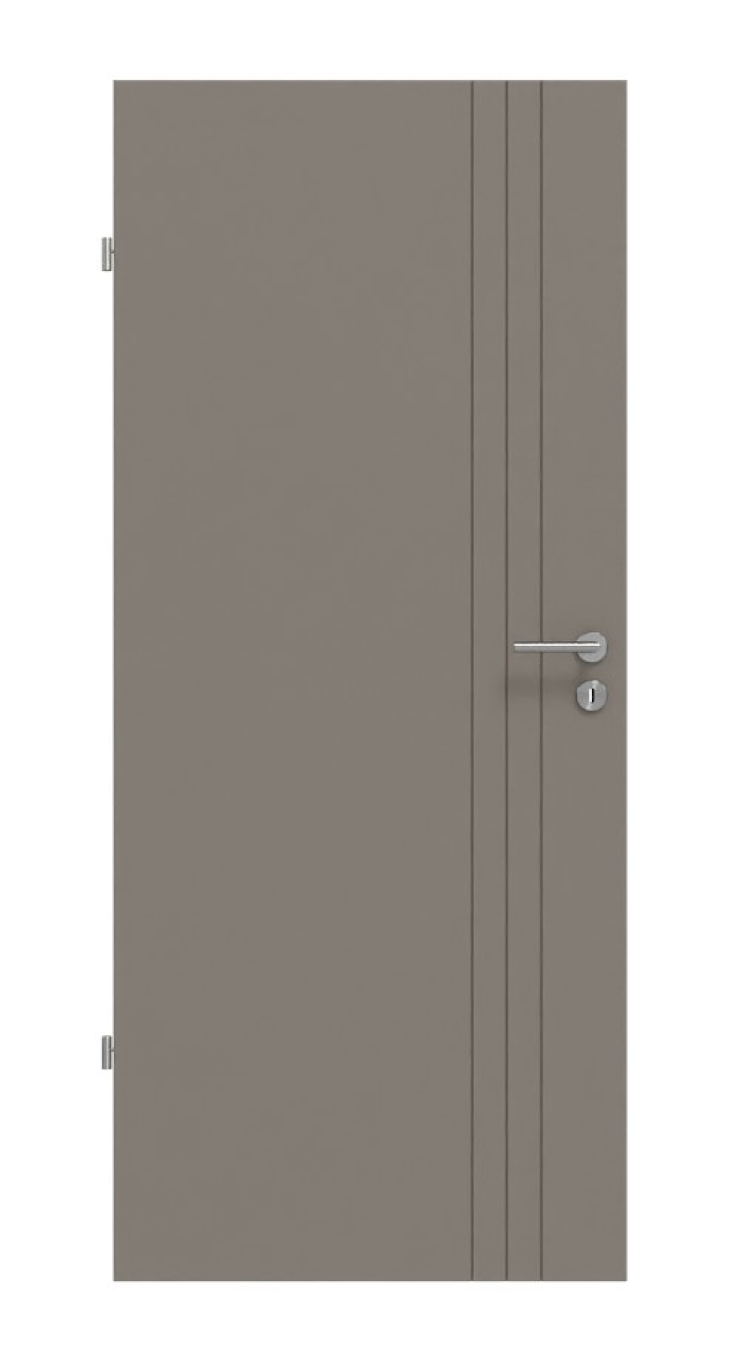 Frontansicht von Groove 85 DesignLine Lack Taupe RAL 7048 Innentür - Hörmann