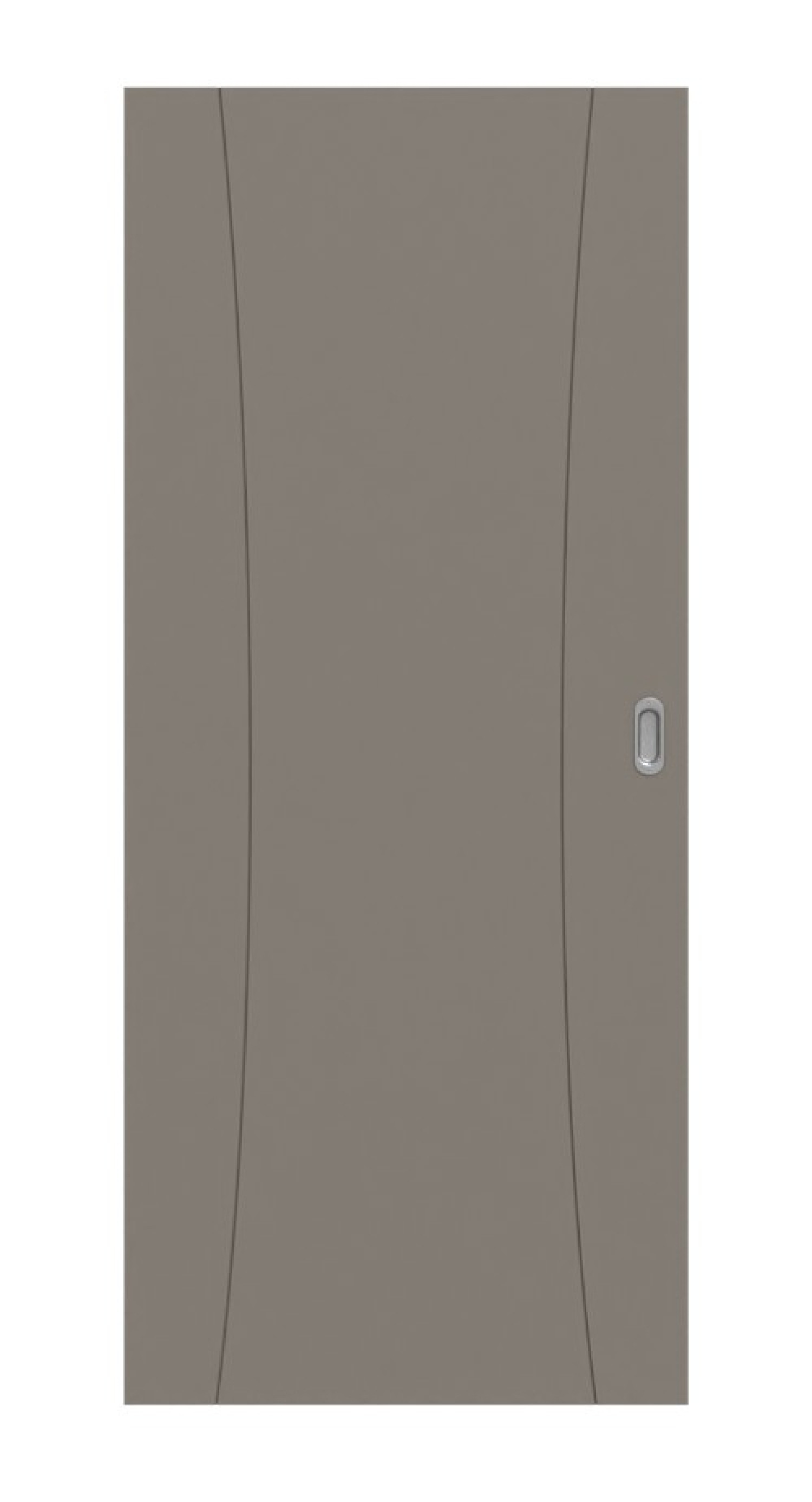 Frontansicht von Groove 20 DesignLine Lack Taupe RAL 7048 Schiebetür - Hörmann