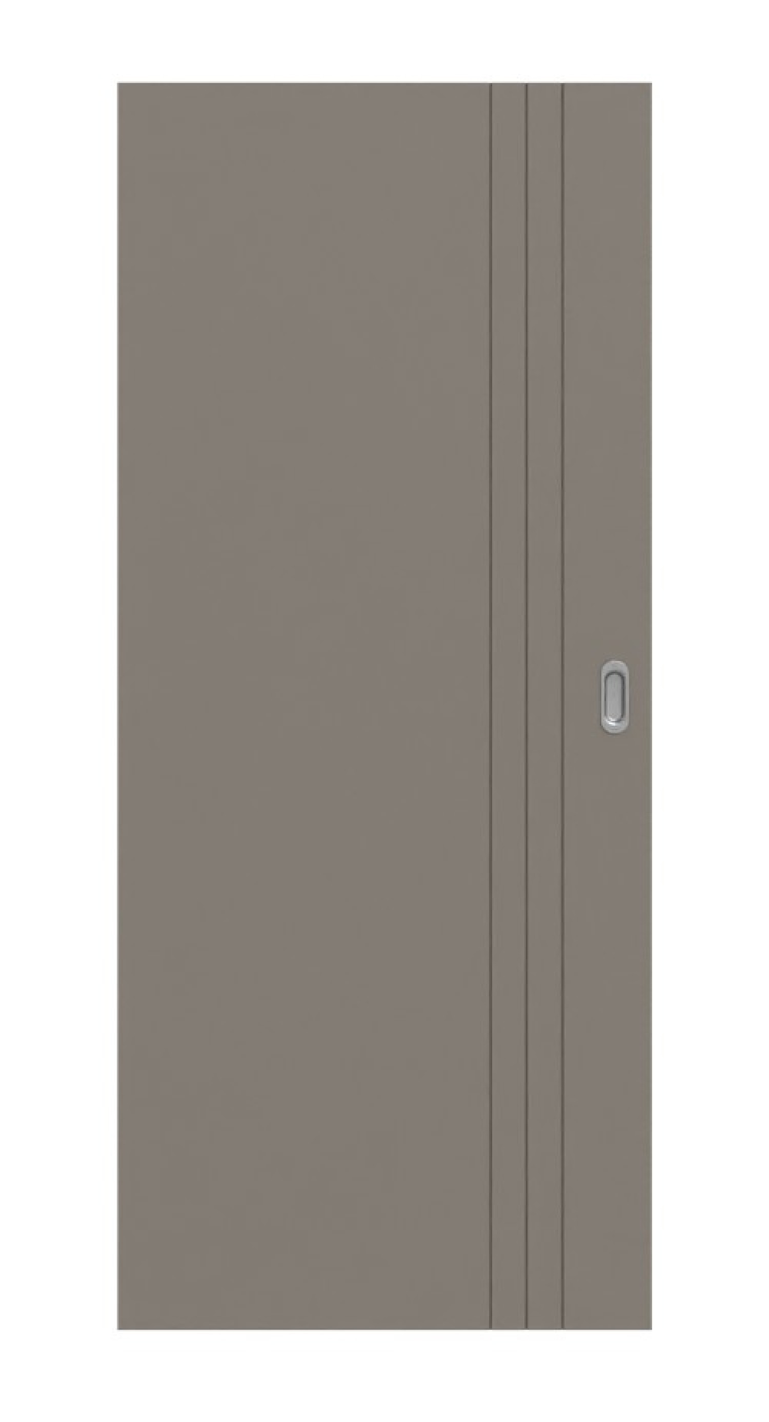 Frontansicht von Groove 85 DesignLine Lack Taupe RAL 7048 Schiebetür - Hörmann