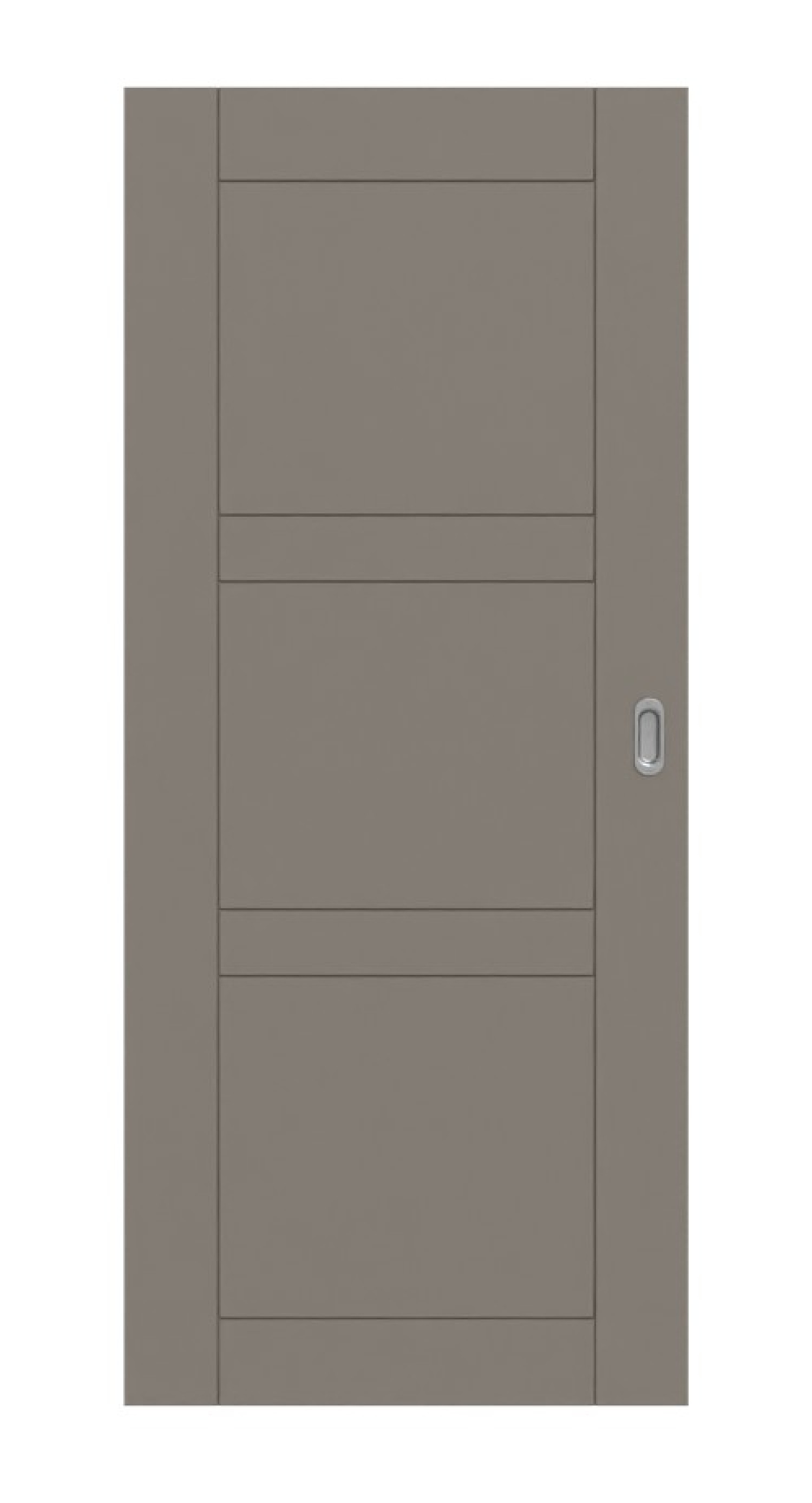 Frontansicht von Groove 89 DesignLine Lack Taupe RAL 7048 Schiebetür - Hörmann