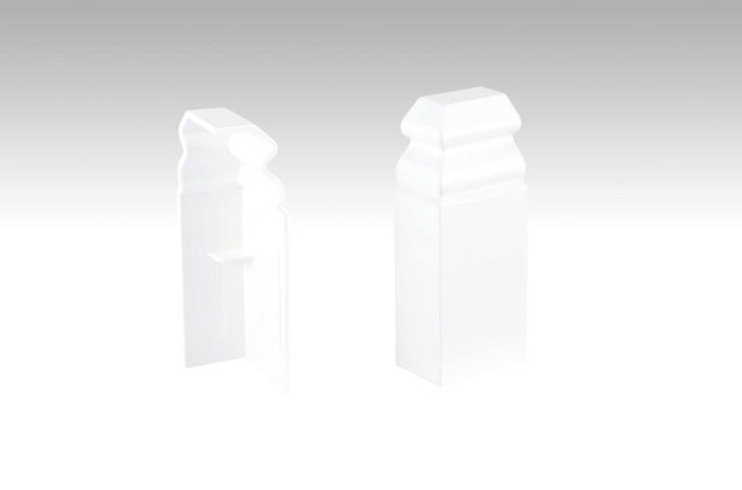 Neutrale, weiße Endkappe für Sockelleiste 11 PK (Selbstklebend) - MEISTER