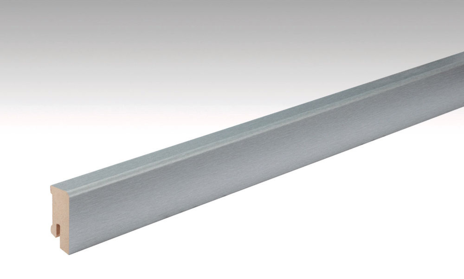 Edelstahl-Optik Fußleiste Profil 14 MK (2380 x 16 x 38 mm) - MEISTER