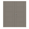 HÖRMANN Doppelflügeltür Groove 13 Taupe RAL 7048 Lack DesignLine mit Zarge