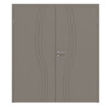 HÖRMANN Doppelflügeltür Groove 53 Taupe RAL 7048 Lack DesignLine mit Zarge