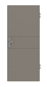 Frontansicht von Groove 29 ProLine Lack Taupe RAL 7048 Wohnungseingangstür - Hörmann