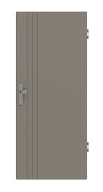 Frontansicht von Groove 85 ProLine Lack Taupe RAL 7048 Wohnungseingangstür - Hörmann