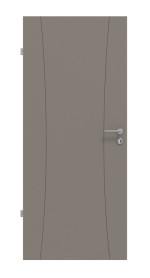 Frontansicht von Groove 20 ProLine Lack Taupe RAL 7048 Innentür - Hörmann