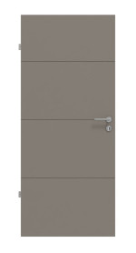 Frontansicht von Groove 34 ProLine Lack Taupe RAL 7048 Innentür - Hörmann