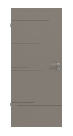 Frontansicht von Groove 50 ProLine Lack Taupe RAL 7048 Innentür - Hörmann