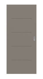 Frontansicht von Groove 14 ProLine Lack Taupe RAL 7048 Schiebetür - Hörmann