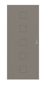 Frontansicht von Groove 19 ProLine Lack Taupe RAL 7048 Schiebetür - Hörmann