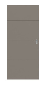 Frontansicht von Groove 34 ProLine Lack Taupe RAL 7048 Schiebetür - Hörmann