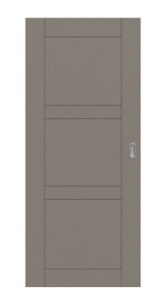 Frontansicht von Groove 89 ProLine Lack Taupe RAL 7048 Schiebetür - Hörmann