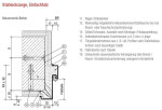 technische Zeichnung von Brandschutz Stahleckzarge T90 - Schörghuber