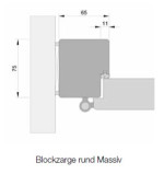 Technische Zeichnung von Blockrahmen Gebürstetes Weiß CPL mit runder Kante - Hörmann